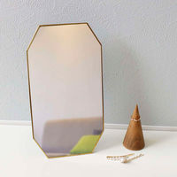 パラデック スタンド&ウォールミラー 真鍮ミラー 15×27.5cm 八角形 オディエ 450696 1個（直送品）