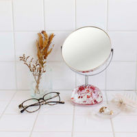 パラデック スタンドミラー 片面拡大鏡 7倍率 ショートタイプ ハーバリウムベース ピンク 450704 1個（直送品）