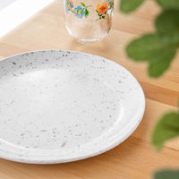 1956レストラン・サプライ プレート 22cm オリオン テラゾ バンブーファイバー メラミン ホワイト 454835 1個（直送品）