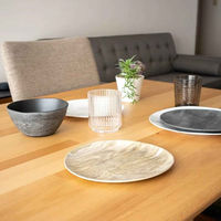 1956レストラン・サプライ プレート 27cm 大理石風 プラスチック メラミン 432422 1個（直送品）