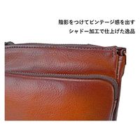 スワン GEM BASIC 牛革シャドー 角ポーチ 1520 ブラウン 1個（直送品）