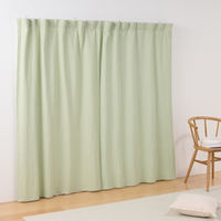 無印良品 綿洗いざらし平織ノンプリーツカーテン 幅１００×丈１７８ｃｍ用 グリーン 1セット（1枚×2） 良品計画