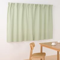 無印良品 綿洗いざらし平織ノンプリーツカーテン 幅１００×丈１０５ｃｍ用 グリーン 1セット（1枚×2） 良品計画