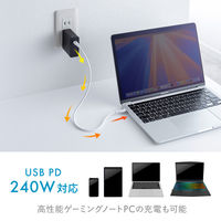 サンワサプライ USB2.0 TypeーC シリコンケーブル（PD240W・0.5m・ホワイト） KUーCCPES05W 1本