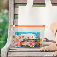 プラスプラス デザインスライダーバッグ M マチ付 23×14×6cm 北欧柄 冷凍・レンジ解凍可 1セット（1箱（15枚入）×5）オルディ