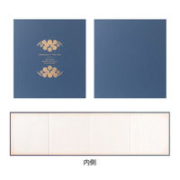 デザインフィル カラー色紙 寄せ書きシール80枚付き 箱入り 四つ折り 紺A 33295006 1箱（直送品）