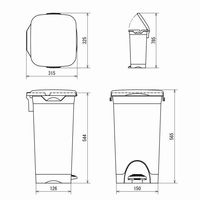 リス ペタルペール 27.5L ゴミ箱 グレー 1個（30Lゴミ袋対応）ペタル式フタ付 ダストボックス 日本製 幅325×奥行310×高さ565m（わけあり品）
