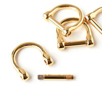 日本紐釦貿易 ネジ式Dカン ジョイントパーツ ゴールド TYP663-G 1袋(4個)