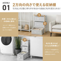 武田コーポレーション 2面引き出し収納BOX K2HB-BK 1箱(8個入)（直送品）