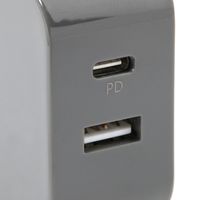 ACアダプター1USB+1C チャコール LAKOLE/ラコレ