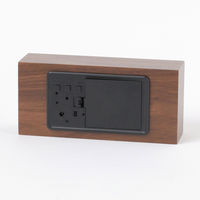 デジタルクロックWOOD（レクタングル） ブラウン LAKOLE/ラコレ