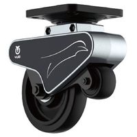 エスコ 125mm 段差乗越えキャスター2個(ベース 108x108mm) EA986PJ-4 1セット（直送品）