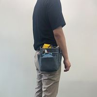 エスコ 185x130x220mm 腰袋(3段/黒染/ヌバック革) EA925CB-13 1個（直送品）