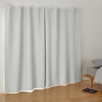 無印良品 防炎 遮光性 二重織りノンプリーツカーテン 幅１００×丈１７８ｃｍ用 ライトグレー 1セット（1枚×2） 良品計画