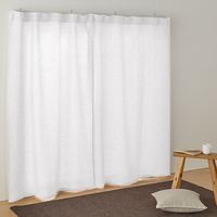 無印良品 麻平織ノンプリーツカーテン 幅１００×丈１７８ｃｍ用 オフ白 1セット（1枚×2） 良品計画