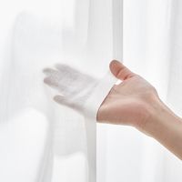 無印良品 綿ボイルノンプリーツレースカーテン 幅１００×丈１７６ｃｍ用 オフ白 1セット（1枚×2） 良品計画