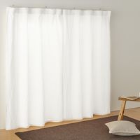 無印良品 綿洗いざらし平織ノンプリーツカーテン 幅１００×丈１７８ｃｍ用 オフ白 1セット（1枚×2） 良品計画