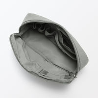 無印良品 リンクルナイロン 大きく開くポーチ グレー Ｌ 約１８×１１．５×７ｃｍ 良品計画