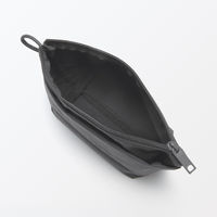 無印良品 リンクルナイロン マチ付きポーチ ダークグレー Ｓ 約１６．５×１１×６ｃｍ 良品計画