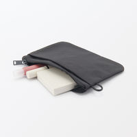 無印良品 リンクルナイロン フラットポーチ ダークグレー Ｍ 約１９×１３．５ｃｍ 良品計画