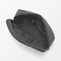 無印良品 リンクルナイロン 大きく開くポーチ ダークグレー Ｌ 約１８×１１．５×７ｃｍ 良品計画