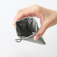 無印良品 リンクルナイロン 片手で開くフラットポーチ グレー Ｓ 約１２．５×１０．３ｃｍ 良品計画