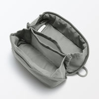 無印良品 リンクルナイロン 大きく開くポーチ グレー Ｓ 約１１×６×３．５ｃｍ 良品計画