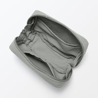 無印良品 リンクルナイロン 大きく開くポーチ グレー Ｍ 約１５×９×４．５ｃｍ 良品計画