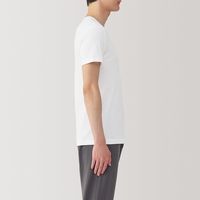 【メンズ】無印良品 紳士 さらっと綿 Ｖネック半袖Ｔシャツ 紳士Ｌ 白 良品計画