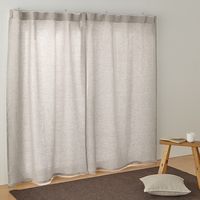 無印良品 麻平織ノンプリーツカーテン 幅１００×丈１７８ｃｍ用 ライトベージュ 1セット（1枚×2） 良品計画