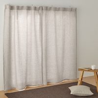 無印良品 麻平織ノンプリーツカーテン 幅１００×丈２００ｃｍ用 ライトベージュ 1セット（1枚×2） 良品計画
