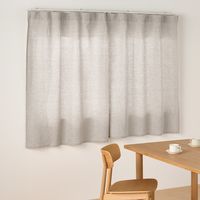 無印良品 麻平織ノンプリーツカーテン 幅１００×丈１３５ｃｍ用 ライトベージュ 1セット（1枚×2） 良品計画