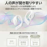 ワイヤレスイヤホン Bluetooth 無線 オープンイヤー 高音質 スノーホワイト LBT-OWS01WH エレコム 1個（直送品）