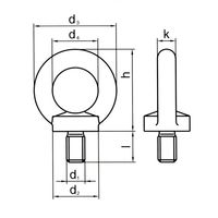 エスコ M20x30.0mm アイボルト(ステンレス製) EA638SD-36 1個（直送品）