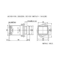 エスコ AC100V LED表示燈(角型・橙) EA940DB-24A 1個（直送品）
