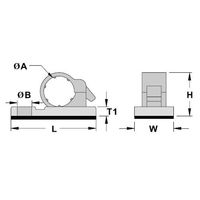 エスコ 5.5mm ケーブルクランプ(粘着付/100個) EA947FA-105 1袋(100個)（直送品）
