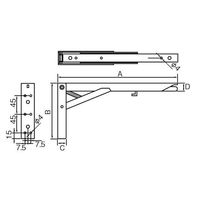 エスコ 292x135x31mm折畳み棚受け/ワンタッチ式(白/2個) EA951EG-13 1組(2個)（直送品）