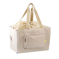 LIV PLUS 保冷バック 保冷レジカゴバッグ エコバッグ 20L ベージュ LVー0042 1個　大容量