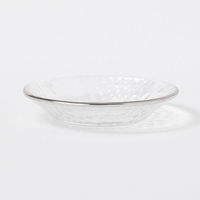 ガラスミニプレート シルバー 1セット（1枚×2） LAKOLE/ラコレ