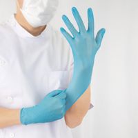 オオサキメディカル ハイブリッドグローブ1 L ブルー 200枚入 一般医療機器 70025 1セット(200枚×10箱入)（直送品）