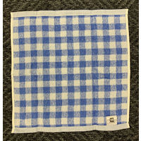 【アウトレット】丸眞 ギンガムチェック柄（BL）　ハンドタオル2枚組 1パック（2枚入）