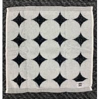 【アウトレット】丸眞 ドット柄（BK）　ハンドタオル2枚組 1パック（2枚入）