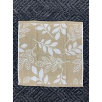 【アウトレット】丸眞 リーフ柄（BR）　ハンドタオル2枚組 1パック（2枚入）