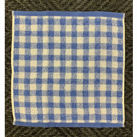 【アウトレット】丸眞 ギンガムチェック柄（BL）　ハンドタオル2枚組 1セット6枚（2枚入パック×3）