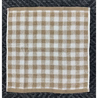 【アウトレット】丸眞 ギンガムチェック柄（BR）　ハンドタオル2枚組 1セット6枚（2枚入パック×3）