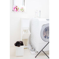 平和工業 クレバンハーフ ランドリーBOX スリム 3段 幅220×奥行287×高さ1046mm アイボリー 1台（直送品）