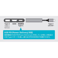 磁気研究所 Type-Cポートから複数の機器を同時接続 Type-C 3in1 USBハブ HD-3IN1HBSV 1個（直送品）