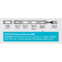 磁気研究所 Type-Cポートから複数の機器を同時接続 Type-C 5in1 USBハブ HD-5IN1HBSV 1個（直送品）