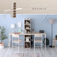 ホームテイスト さわやかなツインデスク 幅900×奥行450×高さ740mm(1台あたり) ホワイトオーク TWF-9090 1セット（直送品）