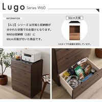 ホームテイスト Lugo(ルゴ) 特殊鋼板を使った キッチンカウンター 引き出し収納 ナチュラル SH-22-CKS60-C 1台（直送品）